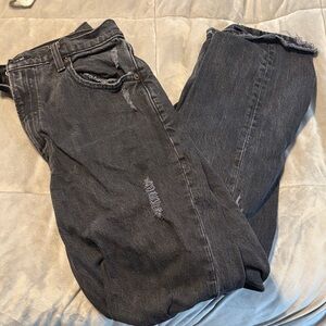Abercrombie & Fitch High-Rise Distressed Black Jeans